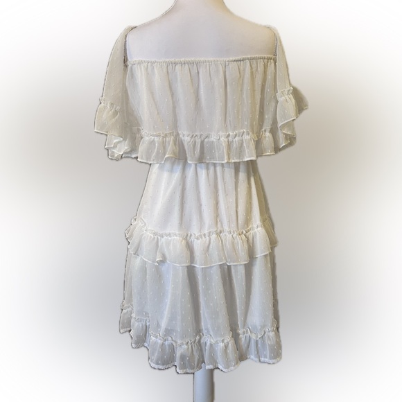 Love Riche White Ruffle Dress Small - Picture 2 of 15